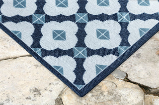 Trans Ocean Riviera Modern Tile Navy Area Rug Mirror by Liora Manne 
