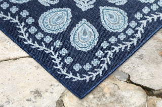 Trans Ocean Riviera Tashi Navy Area Rug Mirror by Liora Manne 