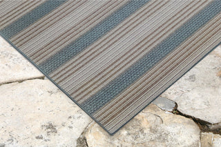 Trans Ocean Riviera Stripe Aqua Area Rug by Liora Manne 