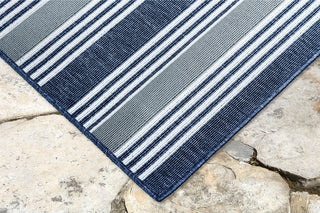 Trans Ocean Riviera Stripe Navy Area Rug by Liora Manne 