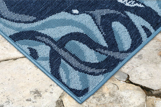 Trans Ocean Riviera Tako Navy Area Rug Mirror by Liora Manne 