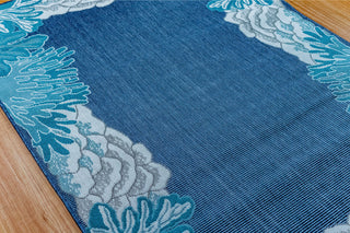 Trans Ocean Riviera Reef Border Navy Area Rug Mirror by Liora Manne 