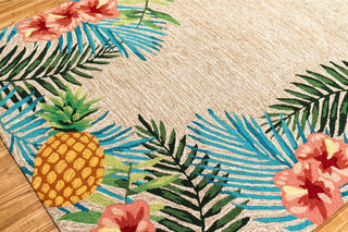 Trans Ocean Ravella Tropical Neutral Area Rug Mirror by Liora Manne 