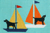 Trans Ocean Frontporch Sailing Dog Blue Area Rug Main