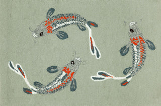 Trans Ocean Frontporch Koi Fish Blue Area Rug Main