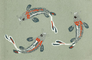 Trans Ocean Frontporch Koi Fish Blue Area Rug by Liora Manne 2' 0'' X 3' 0''