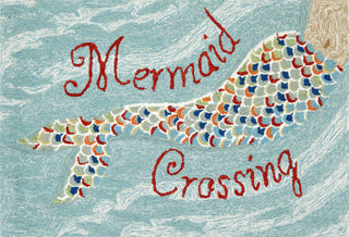 Trans Ocean Frontporch Mermaid Crossing Blue Area Rug Main