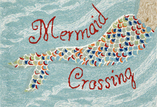 Trans Ocean Frontporch Mermaid Crossing Blue Area Rug by Liora Manne 2' 0'' X 3' 0''