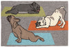 Trans Ocean Frontporch Yoga Dogs Grey Area Rug 2' 0'' X 3' 0''