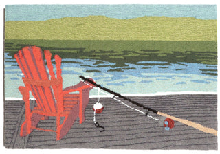 Trans Ocean Frontporch Lakeside Blue Area Rug Main