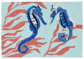 Trans Ocean Frontporch Seahorse Blue Area Rug Main