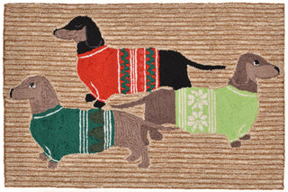 Trans Ocean Frontporch Holiday Hounds Natural Area Rug Main