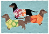 Trans Ocean Frontporch Tropical Hounds Blue Area Rug main image