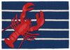 Trans Ocean Frontporch Lobster on Stripes Navy Area Rug main image
