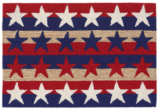 Trans Ocean Frontporch Stars and Stripes Red Area Rug by Liora Manne 2' 0'' X 3' 0''