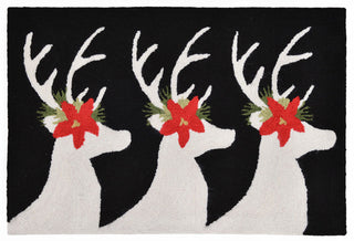 Trans Ocean Frontporch Reindeer Black Area Rug main image