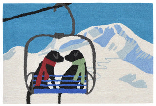 Trans Ocean Frontporch Ski Lift Love White Area Rug main image