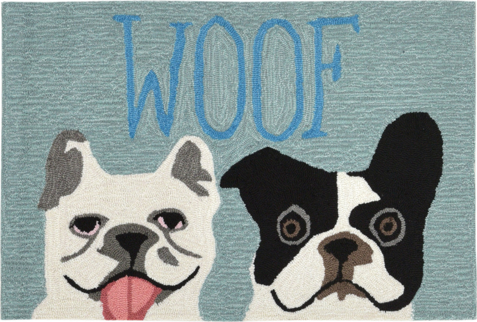 Trans Ocean Frontporch Le Woof Blue Area Rug Mirror by Liora Manne main image