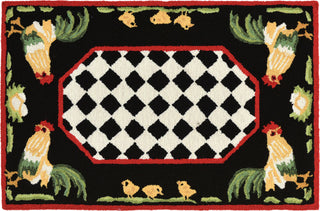 Trans Ocean Frontporch Rooster Black/Grey Area Rug Mirror by Liora Manne main image