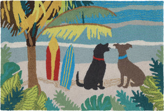 Trans Ocean Frontporch Dog Beach Area Rug Mirror by Liora Manne main image