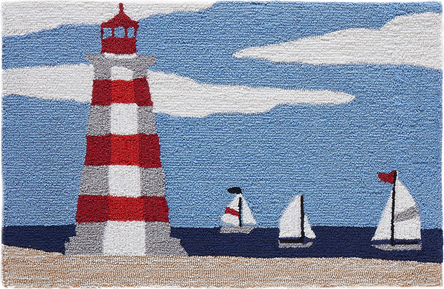 Trans Ocean Frontporch Lighthouse Sky Area Rug Mirror by Liora Manne main image