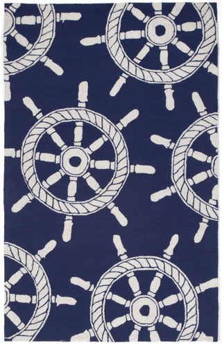 Trans Ocean Frontporch Ship Wheel Navy Area Rug by Liora Manne 3' 6'' X 5' 6''