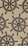 Trans Ocean Frontporch Ship Wheel Natural Area Rug by Liora Manne 3' 6'' X 5' 6''