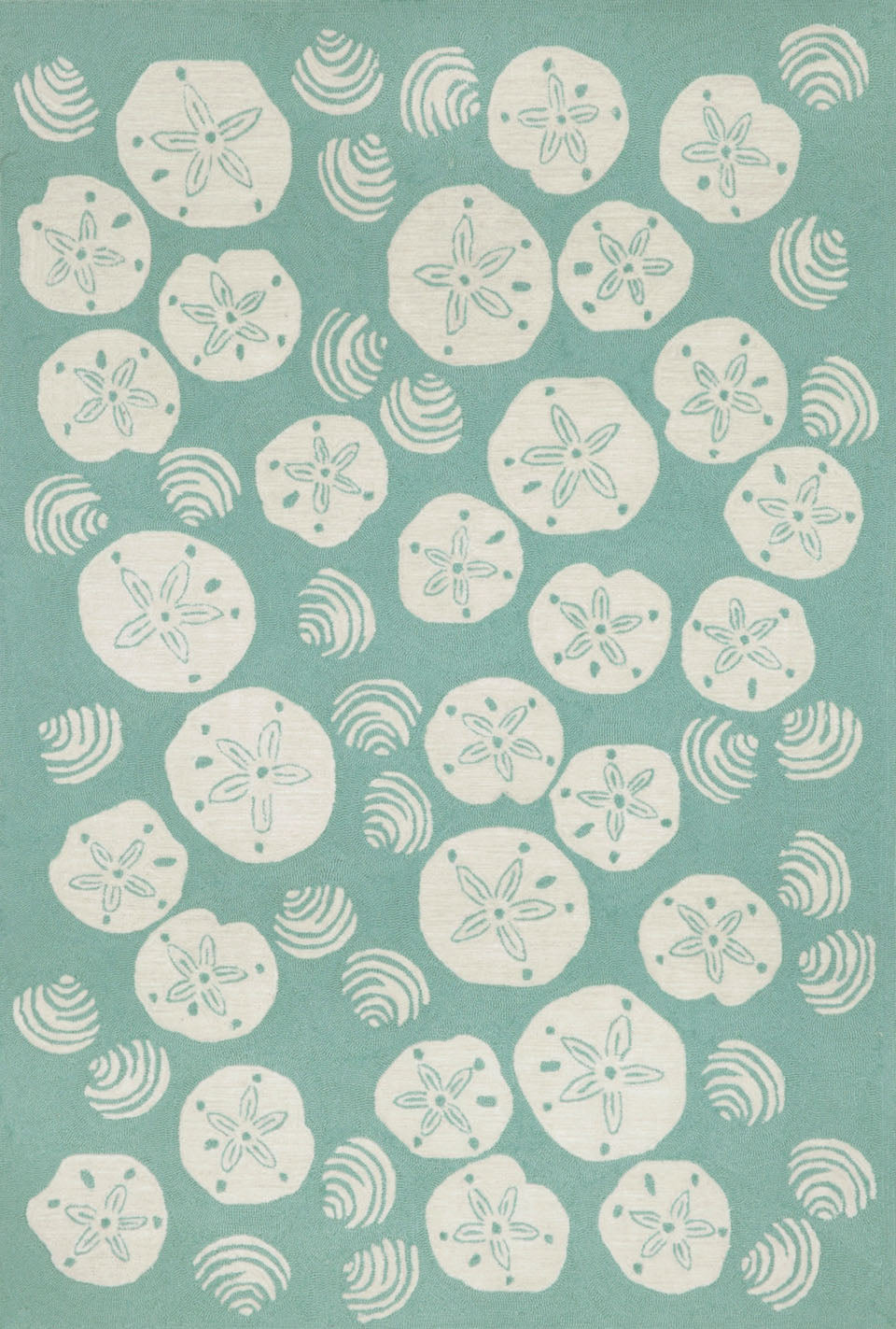 Trans Ocean Frontporch Shell Toss Blue Area Rug by Liora Manne main image