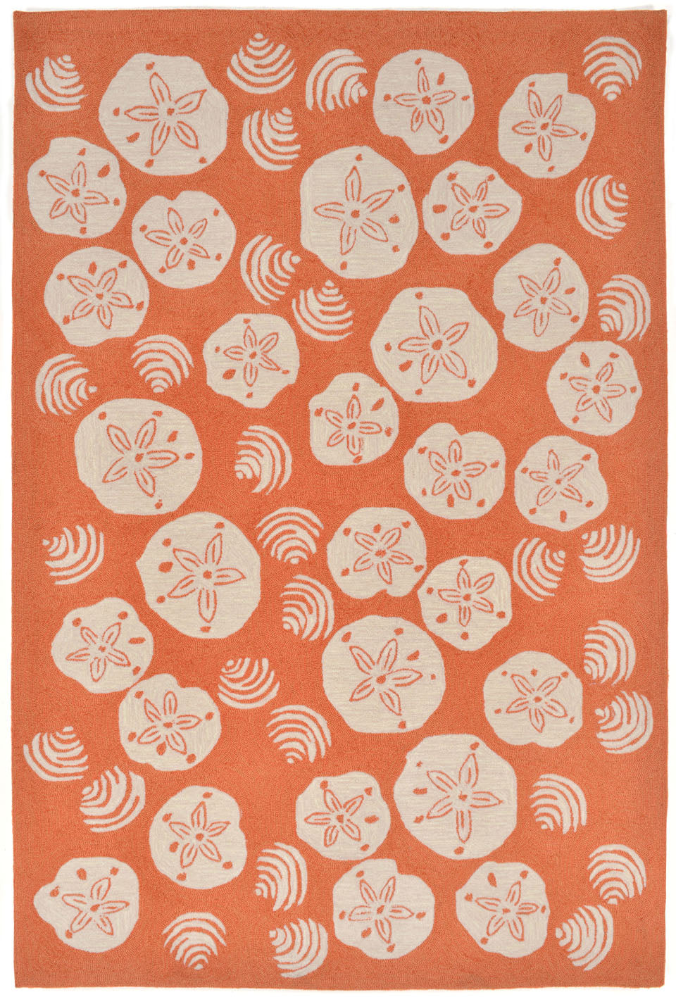 Trans Ocean Frontporch Shell Toss Orange Area Rug by Liora Manne main image