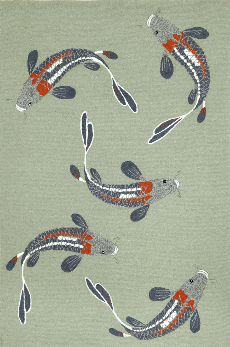 Trans Ocean Frontporch Koi Fish Blue Area Rug by Liora Manne main image