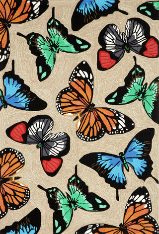 Trans Ocean Frontporch Butterfly Dance Natural Area Rug by Liora Manne main image