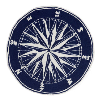 Trans Ocean Frontporch Compass Navy Area Rug Main