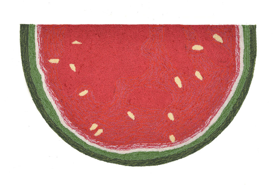 Trans Ocean Frontporch Watermelon Slice Red Area Rug 1'8'' X 2'6'' Half Moon