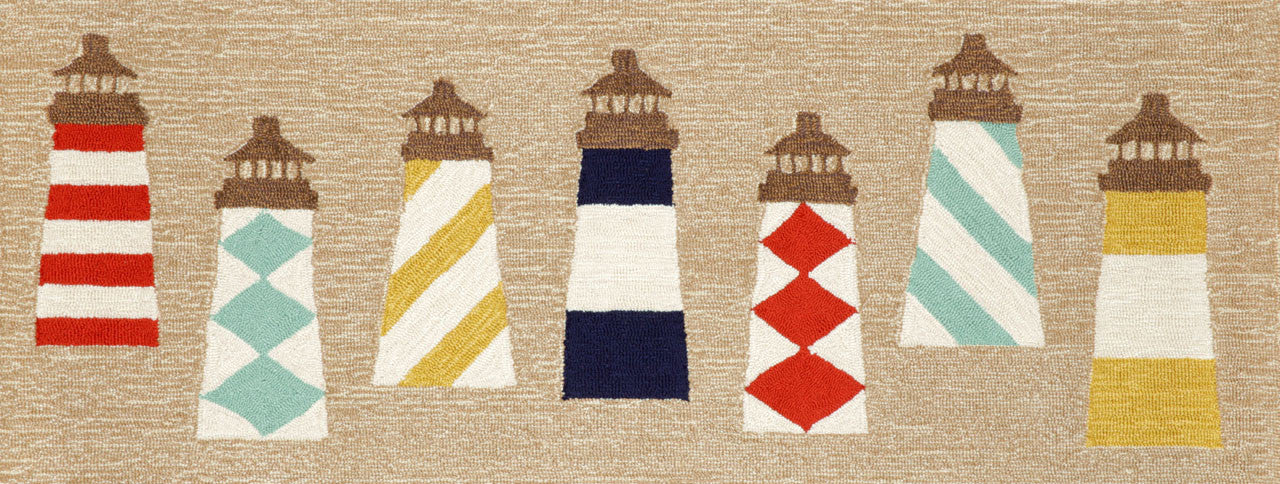 Trans Ocean Frontporch Lighthouses Natural Area Rug main image