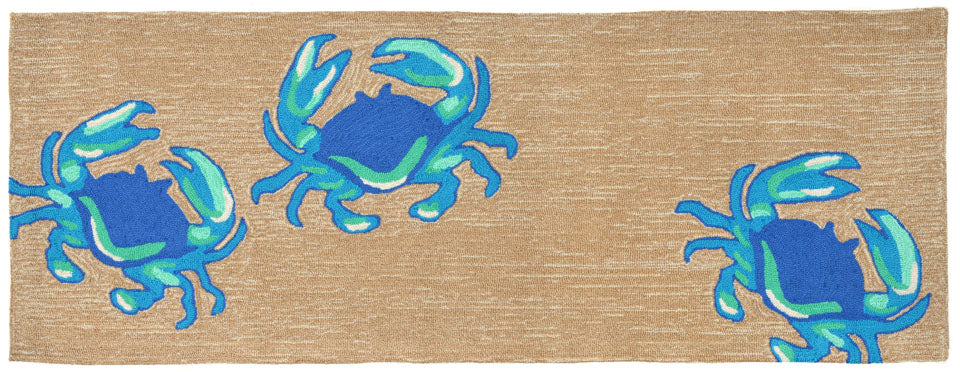 Trans Ocean Frontporch Crabs Blue Area Rug by Liora Manne main image