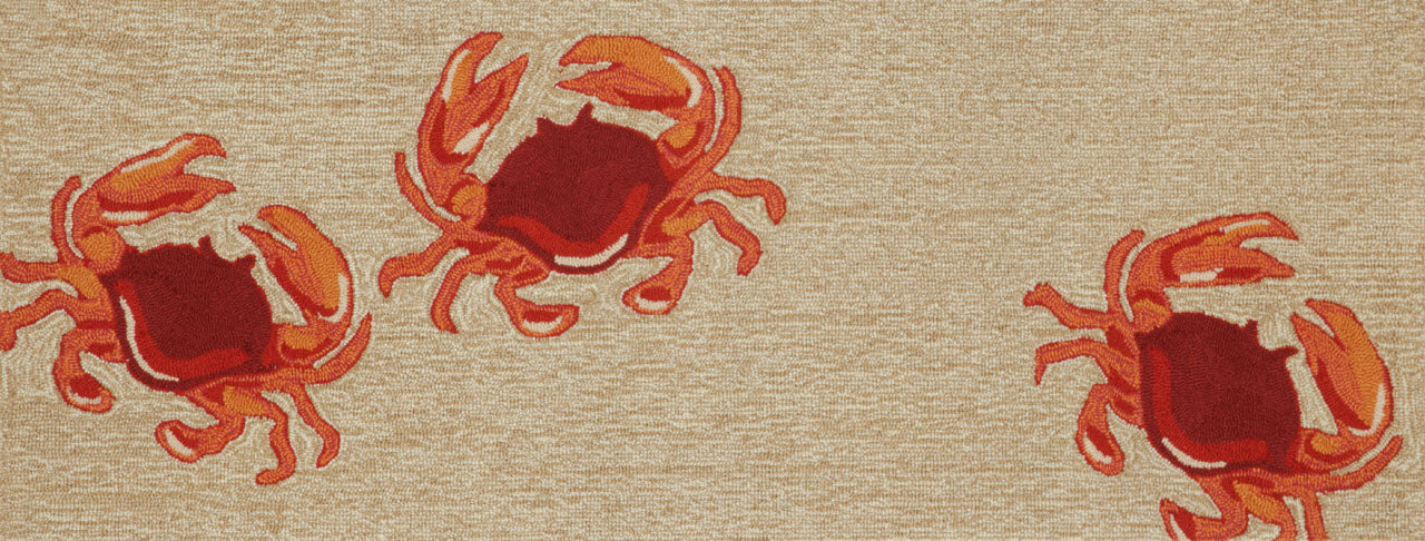 Trans Ocean Frontporch Crabs Natural Area Rug by Liora Manne main image