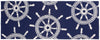 Trans Ocean Frontporch Ship Wheel Navy Area Rug by Liora Manne 2'3'' X 6'0'' Runner