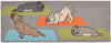 Trans Ocean Frontporch Yoga Dogs Grey Area Rug main image