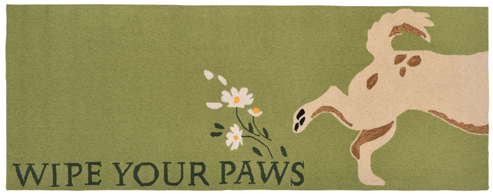Trans Ocean Frontporch Wipe Your Paws Green Area Rug main image