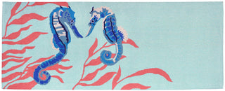 Trans Ocean Frontporch Seahorse Blue Area Rug main image