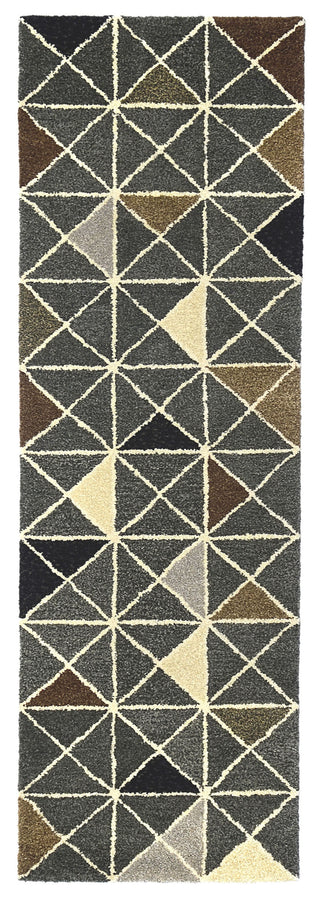 Trans Ocean Inca Triangle Grey Area Rug 2'3'' X 8'0'' Runner