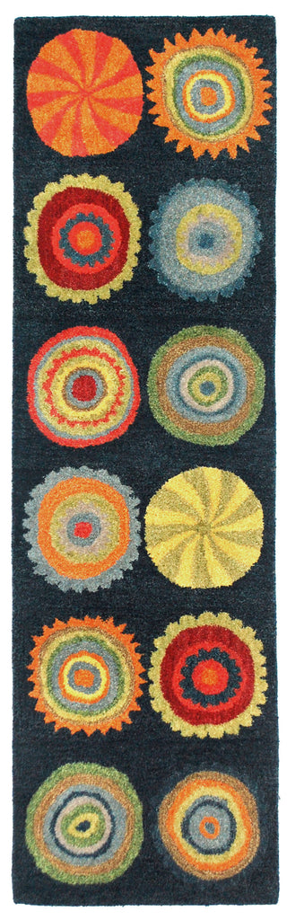 Trans Ocean Inca Pop Circles Blue Area Rug Main