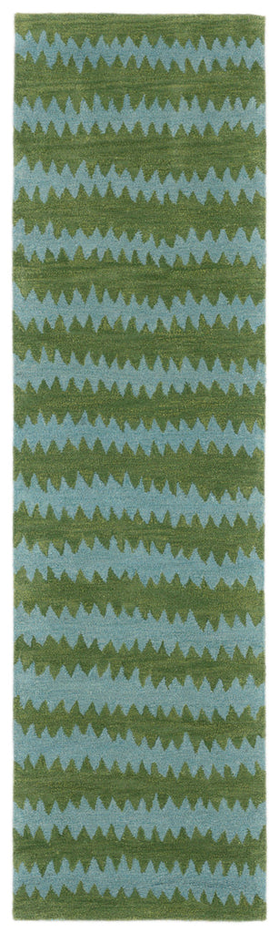 Trans Ocean Inca Ikat Chevron Green Area Rug 2'3'' X 8'0'' Runner
