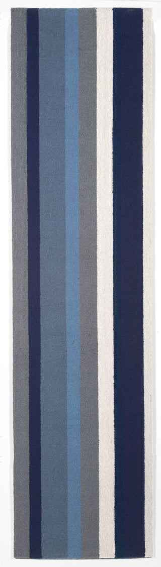 Trans Ocean Newport Vertical Stripe Navy Area Rug by Liora Manne 2'0'' X 8'0'' Runner