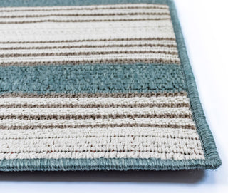 Trans Ocean Riviera Stripe Aqua Area Rug by Liora Manne 