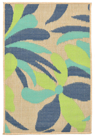 Trans Ocean Playa Flower Blue Area Rug Main