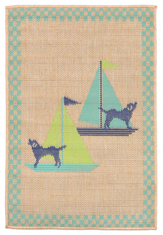 Trans Ocean Playa Sailing Dogs Blue Area Rug by Liora Manne