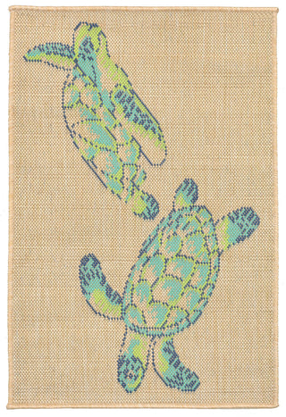 Trans Ocean Playa Seaturtles Natural Area Rug 1' 11'' X 2' 11''