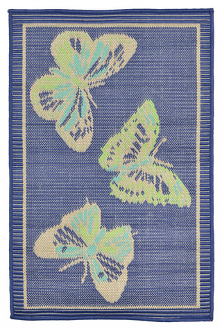 Trans Ocean Playa Butterfly Blue Area Rug Main