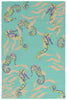 Trans Ocean Playa Seahorses Blue Area Rug 4' 10'' X 7' 6''